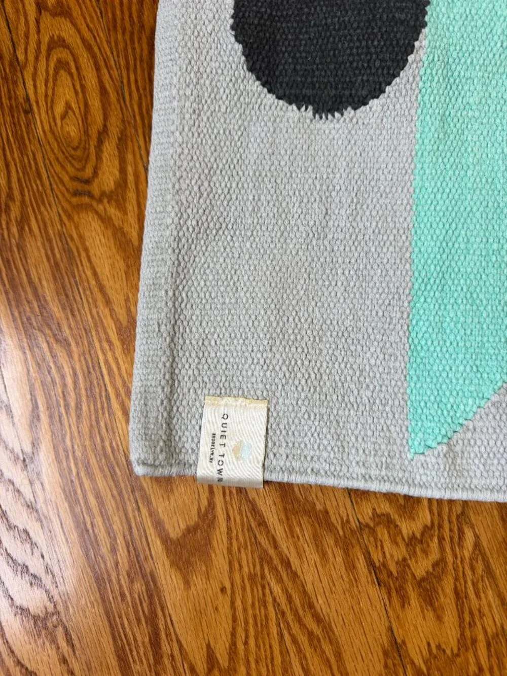 Quiet Town Arco Storm Cotton Runner Rug Geometric Gray Blue Yellow Modern